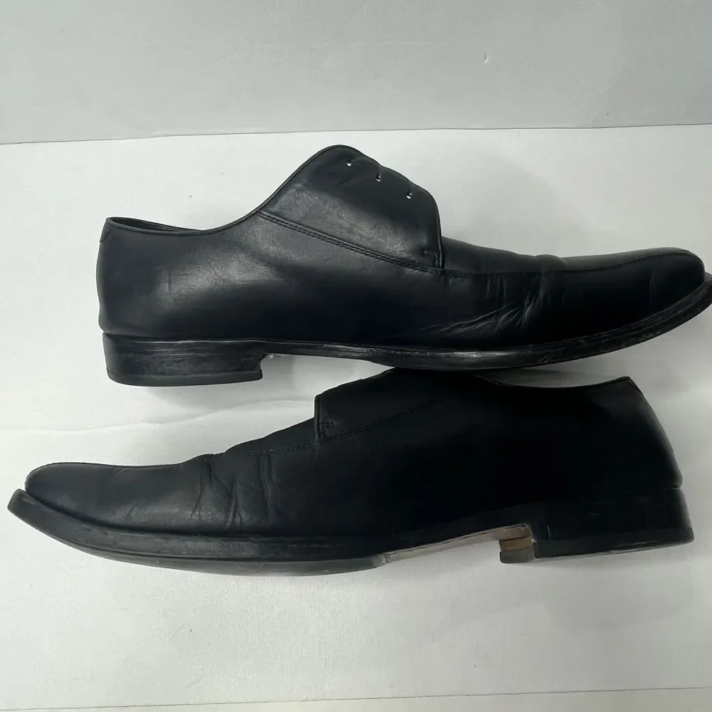 Hugo Boss  Black Leather  Derby Dress Shoes Mens Size 13 PLS READ
